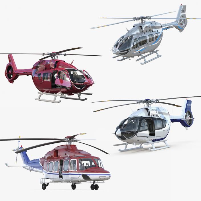 Rigged Private Helicopters Collection 2 3D model