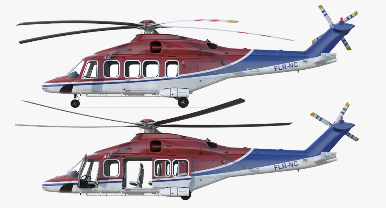 Rigged Private Helicopters Collection 2 3D model