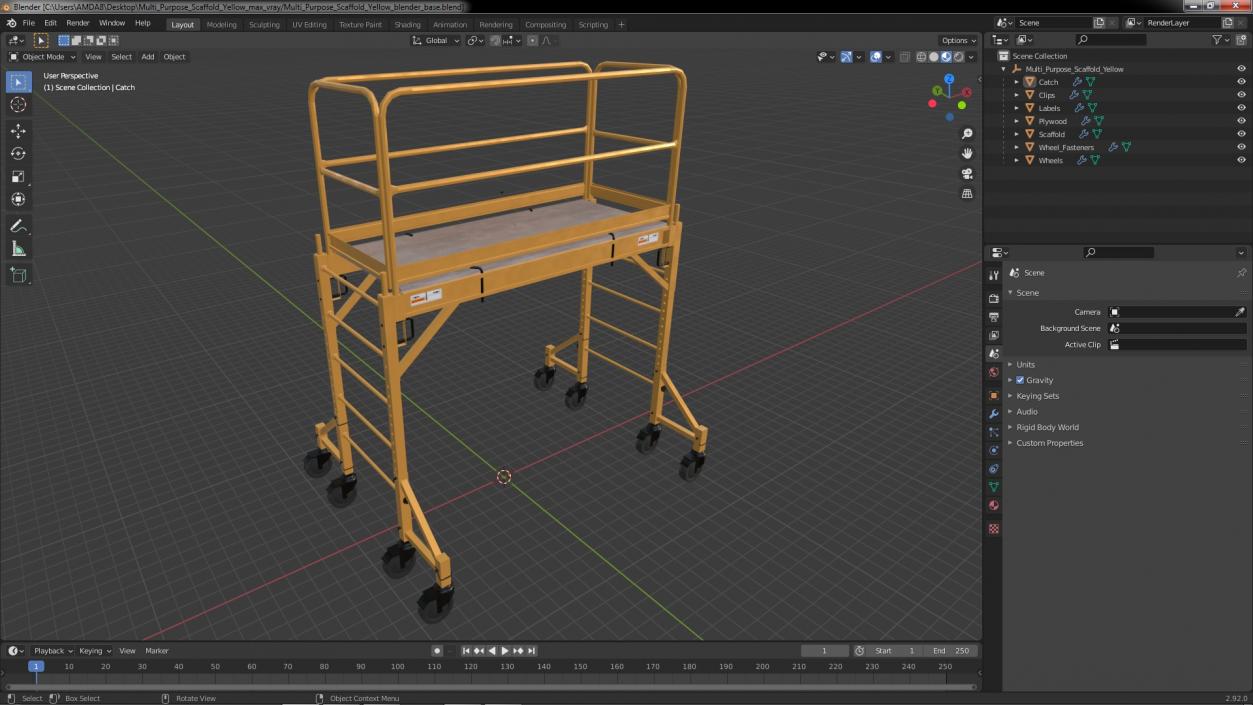 Multi Purpose Scaffold Yellow 3D model