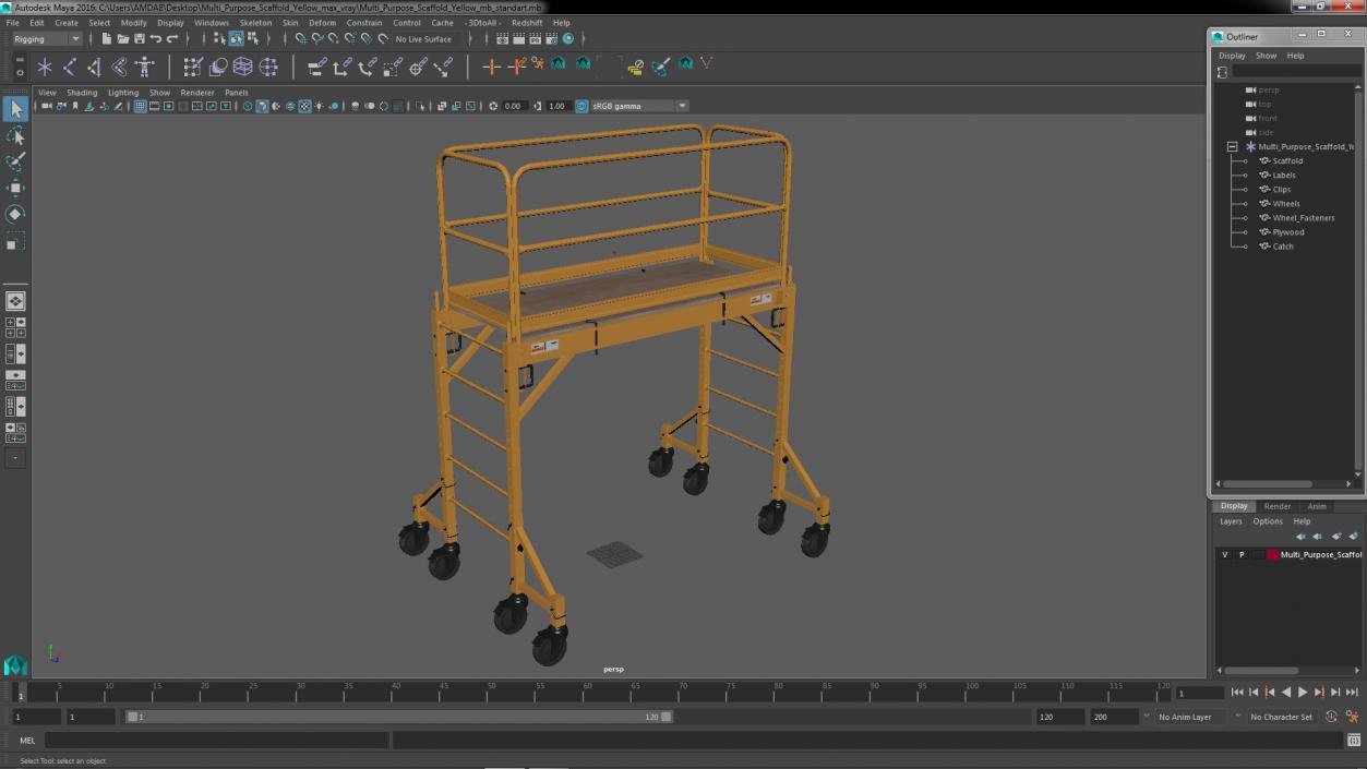 Multi Purpose Scaffold Yellow 3D model