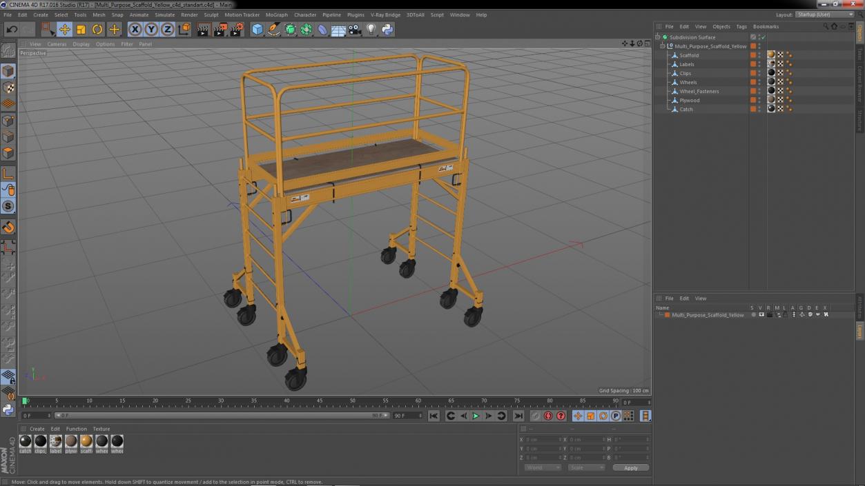 Multi Purpose Scaffold Yellow 3D model