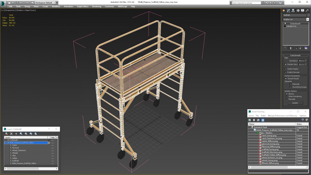 Multi Purpose Scaffold Yellow 3D model