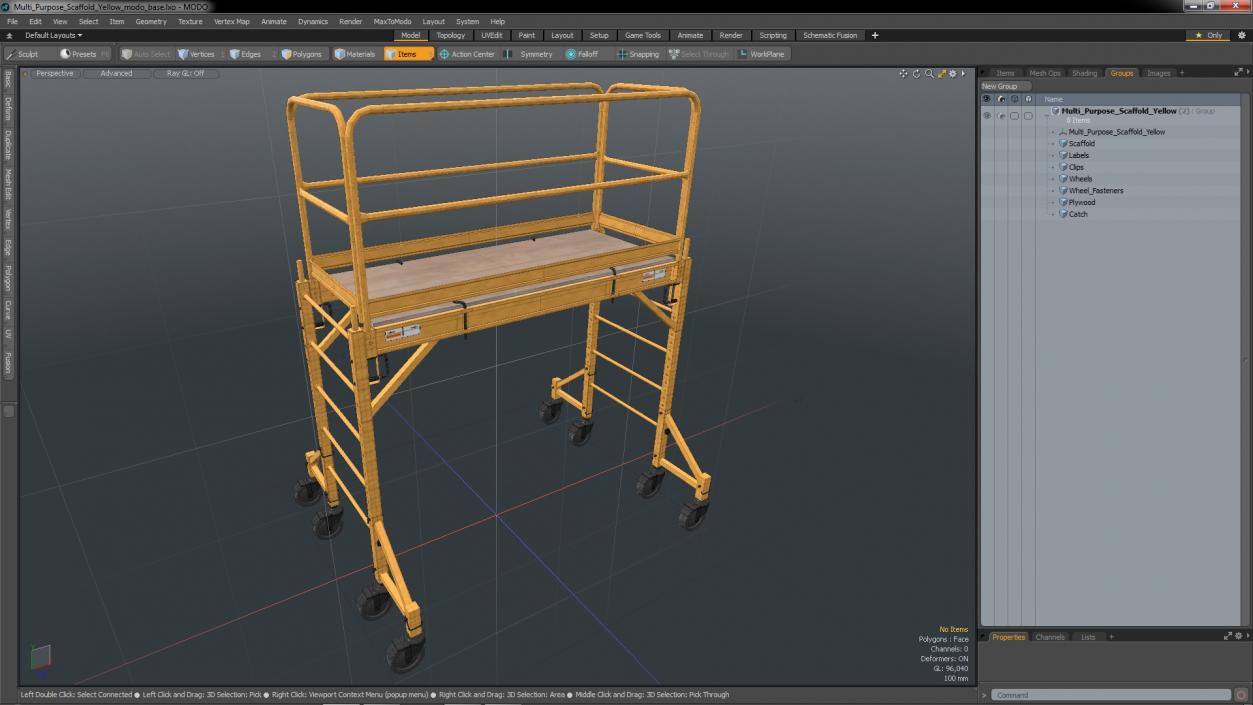 Multi Purpose Scaffold Yellow 3D model