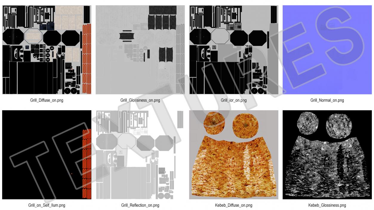 3D Potis Vertical Rotisserie Grill with Doner Kebab model