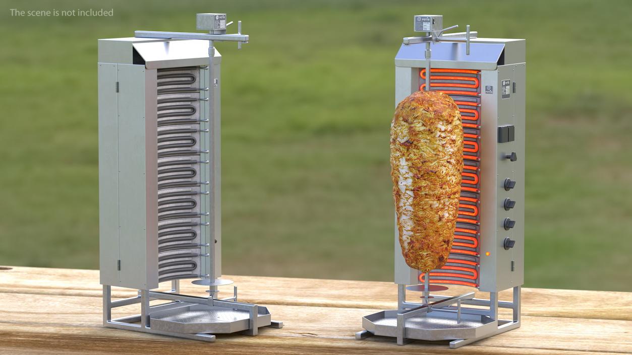 3D Potis Vertical Rotisserie Grill with Doner Kebab model