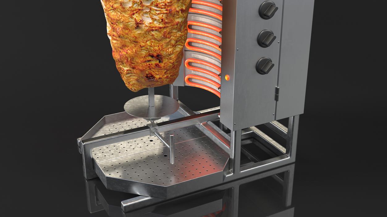 3D Potis Vertical Rotisserie Grill with Doner Kebab model