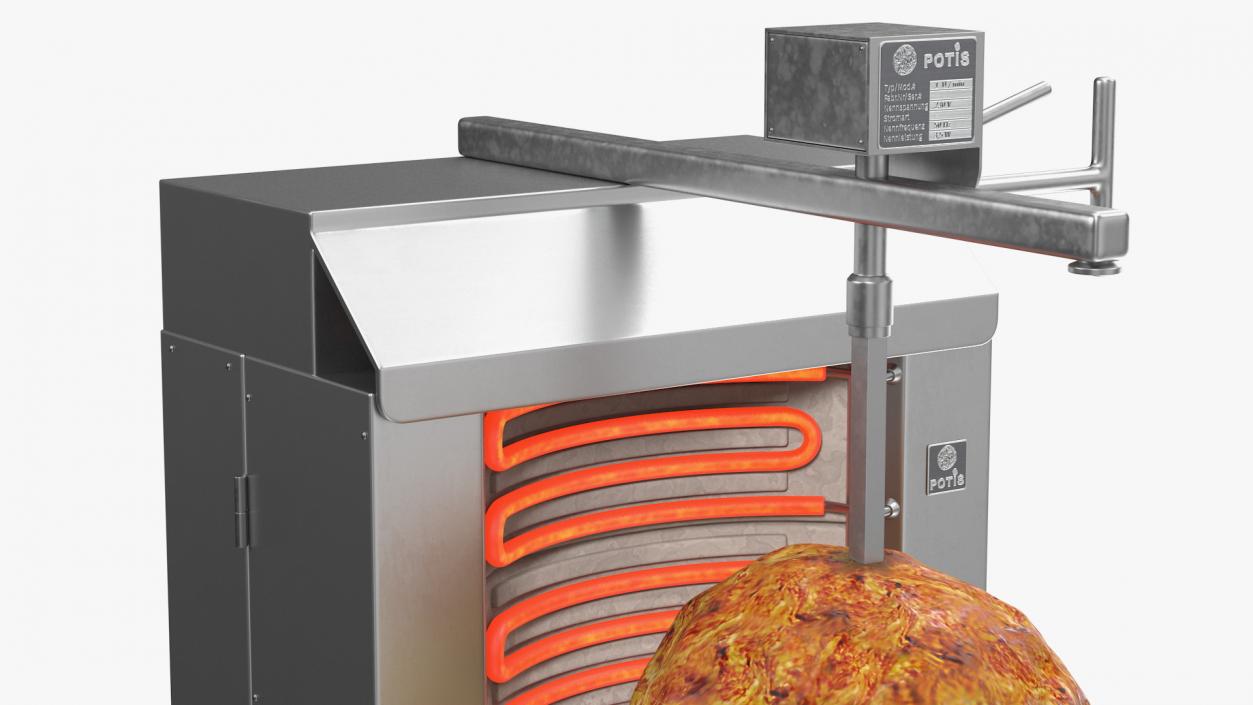 3D Potis Vertical Rotisserie Grill with Doner Kebab model