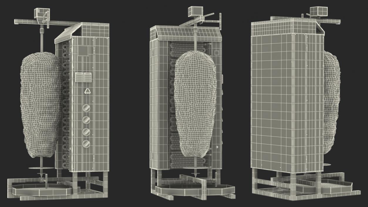 3D Potis Vertical Rotisserie Grill with Doner Kebab model