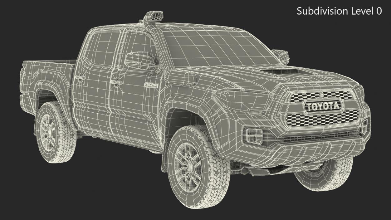 3D model Toyota Tacoma TRD Pro Midnight Black Metallic 2021