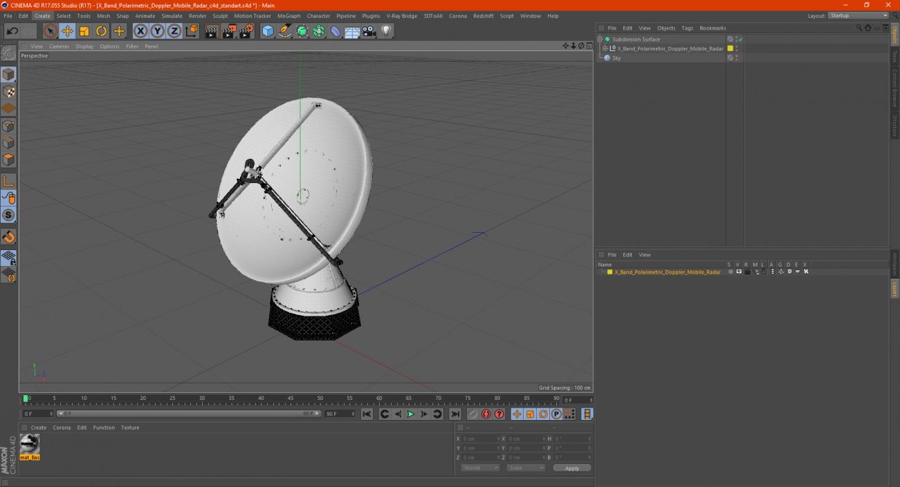 3D model X Band Polarimetric Doppler Mobile Radar