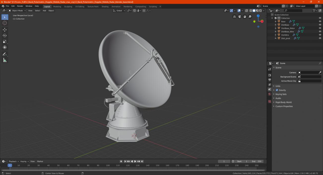 3D model X Band Polarimetric Doppler Mobile Radar