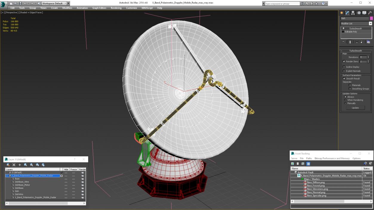 3D model X Band Polarimetric Doppler Mobile Radar