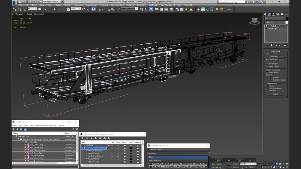 3D model Autorack Car Transporter Empty