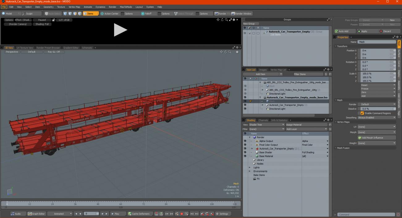 3D model Autorack Car Transporter Empty