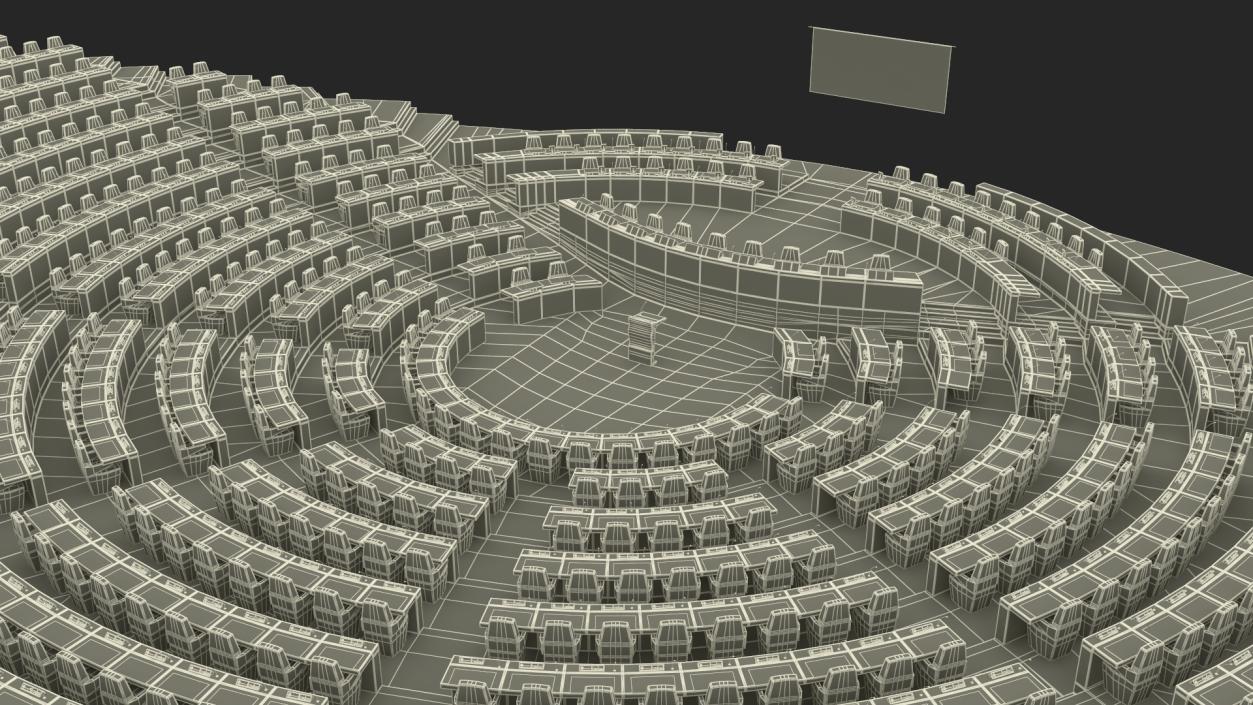 3D Amphitheater Conference Hall Seating