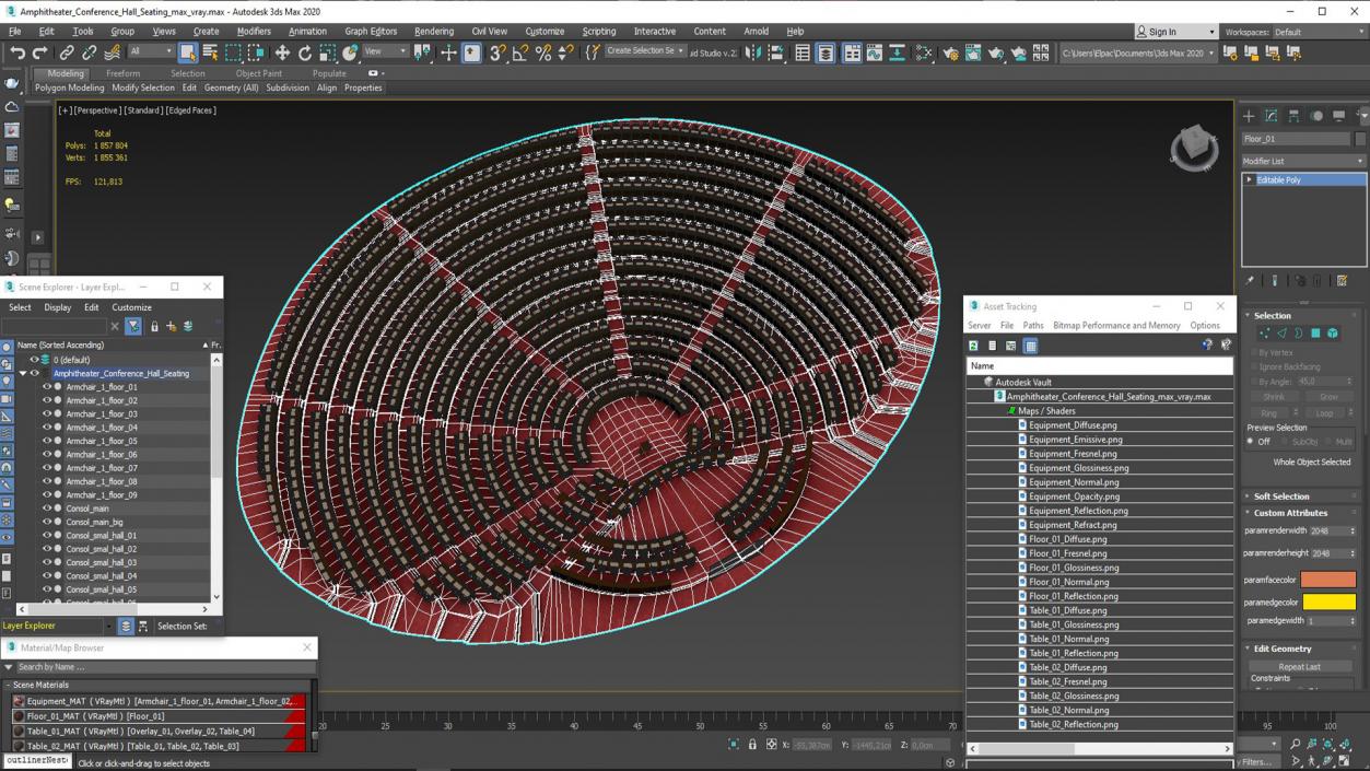 3D Amphitheater Conference Hall Seating