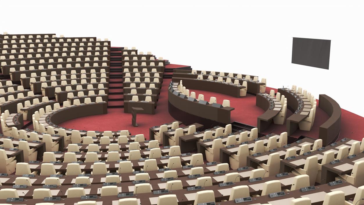 3D Amphitheater Conference Hall Seating