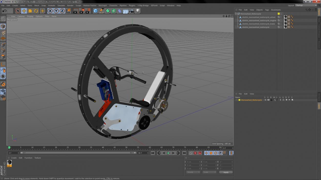 3D model Monowheel Motorcycle