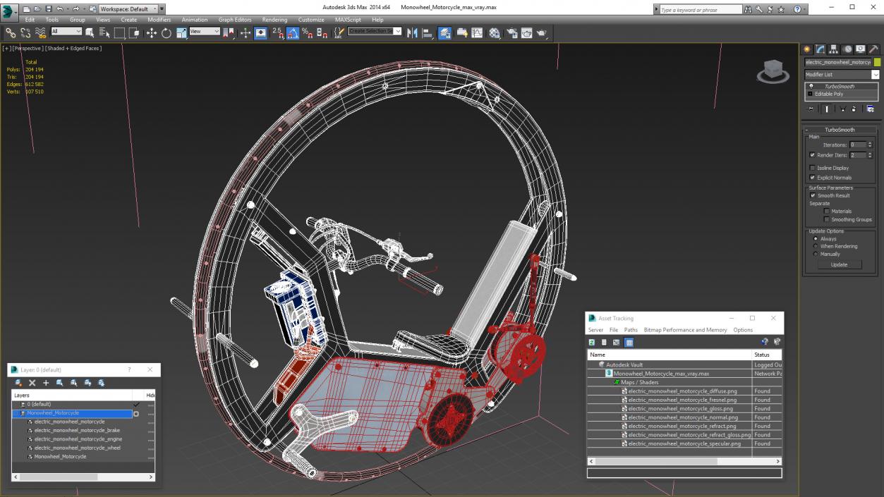 3D model Monowheel Motorcycle