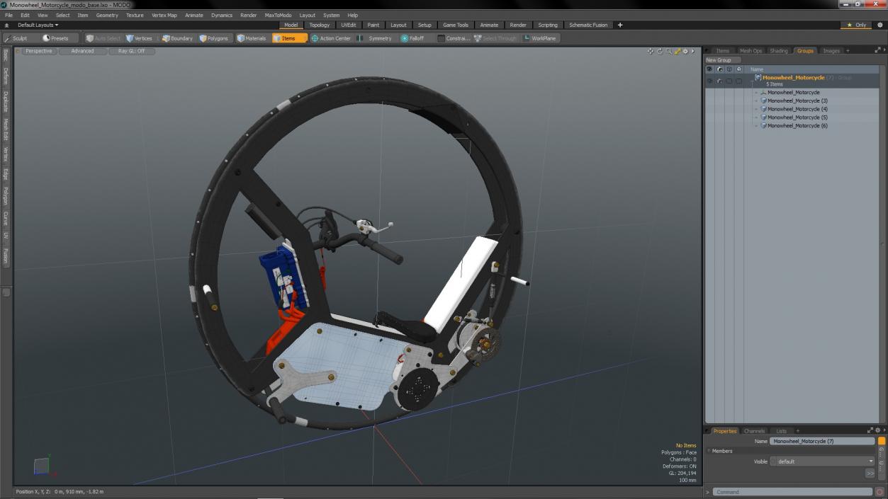 3D model Monowheel Motorcycle