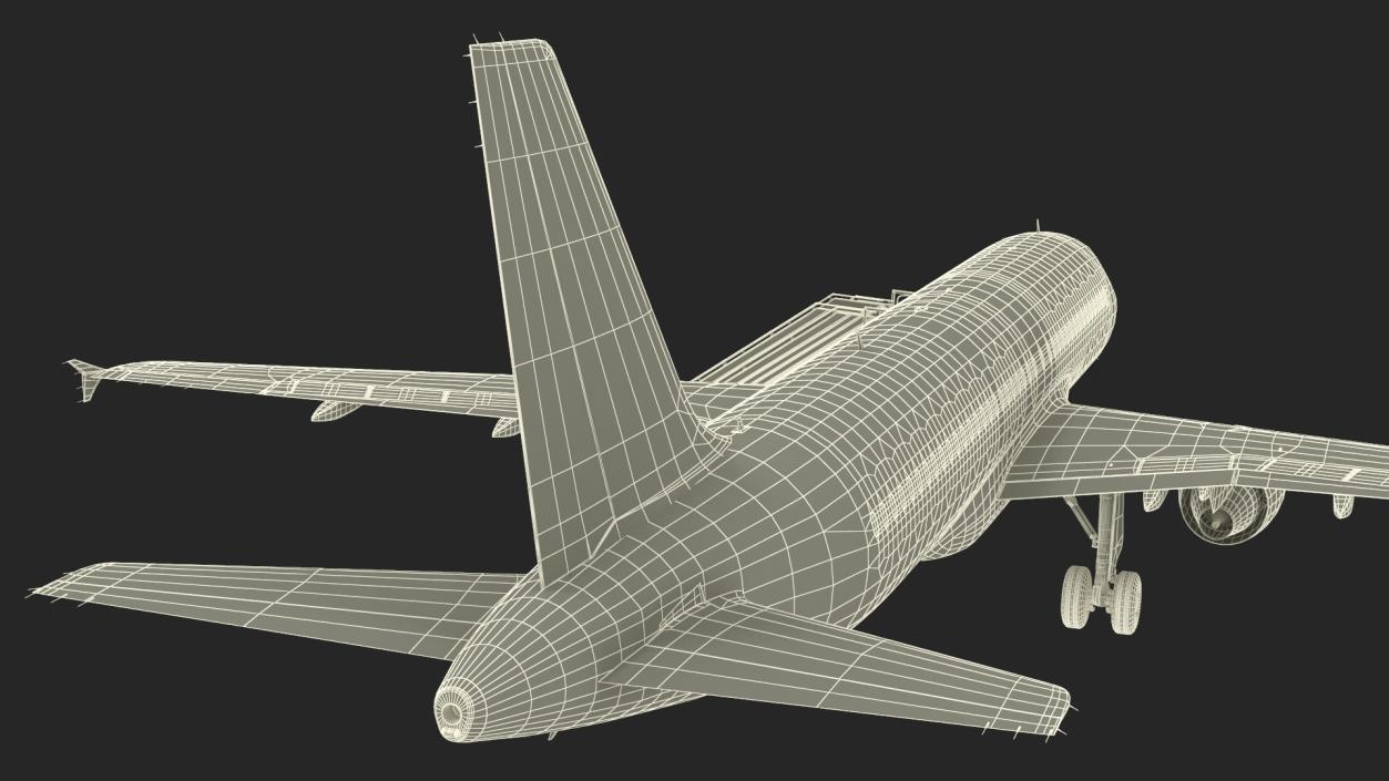 Airbus Plane with Passenger Boarding Stairs Car 3D