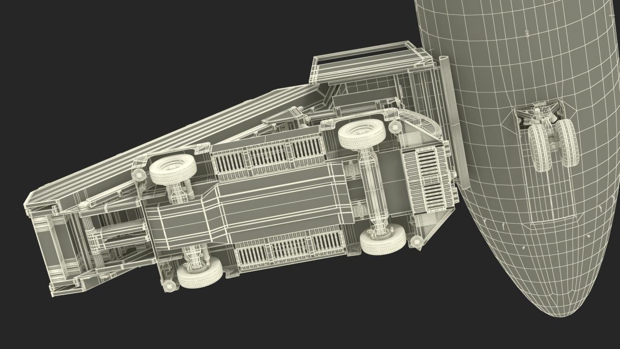 Airbus Plane with Passenger Boarding Stairs Car 3D