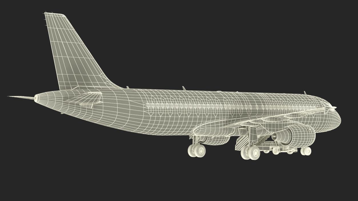 Airbus Plane with Passenger Boarding Stairs Car 3D