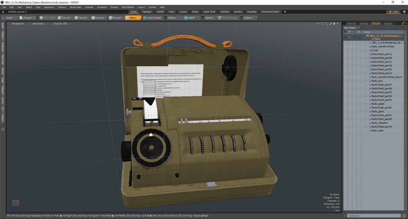 3D model HELL H 54 Mechanical Cipher Machine