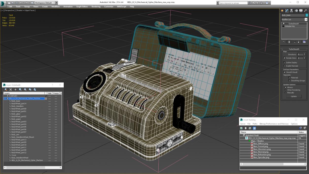 3D model HELL H 54 Mechanical Cipher Machine