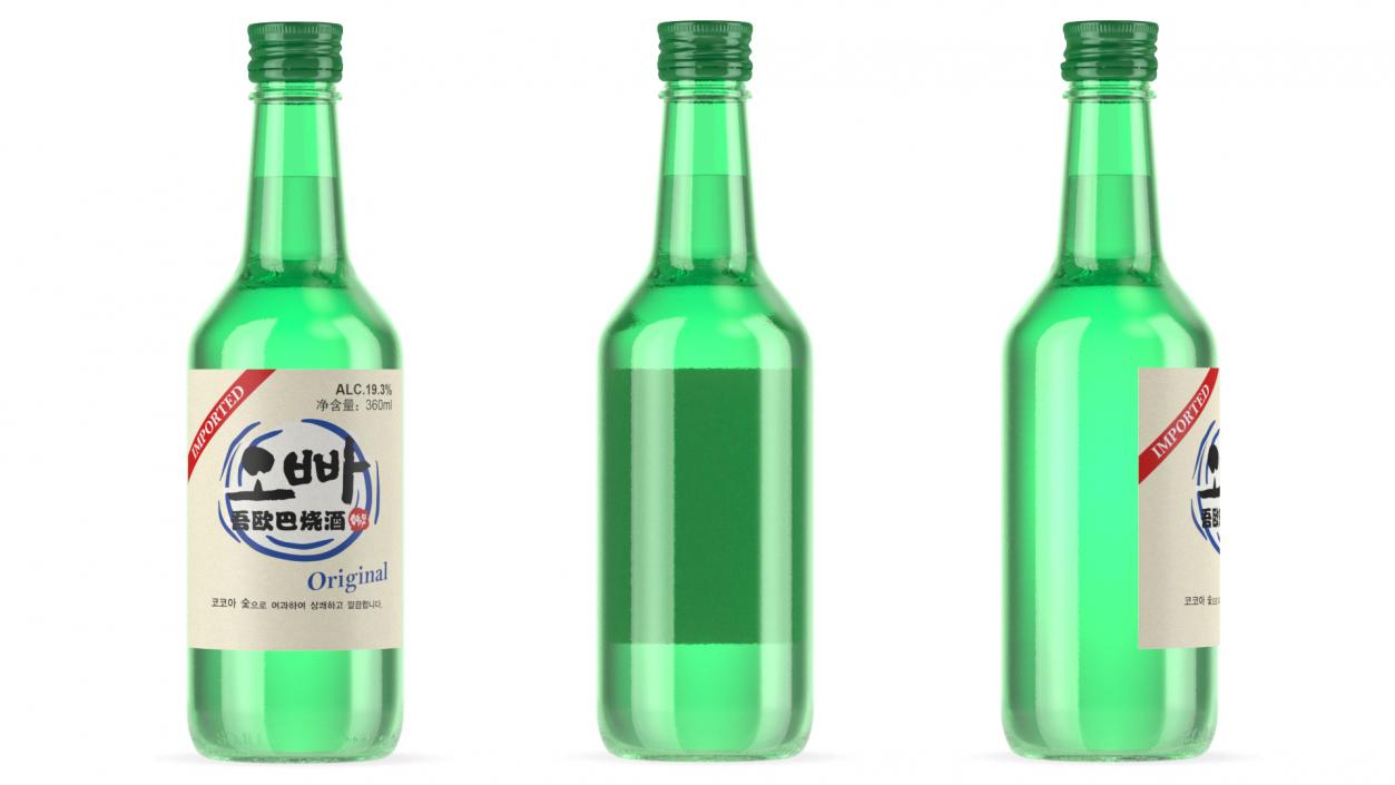 Soju Original Alcoholic Beverage 3D