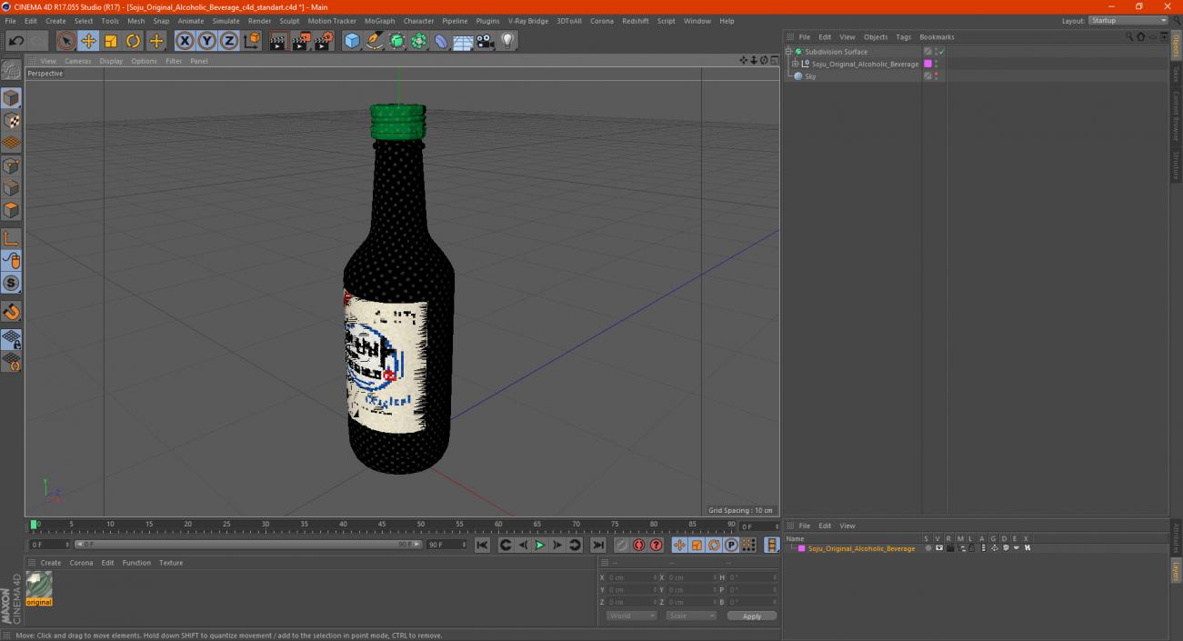 Soju Original Alcoholic Beverage 3D