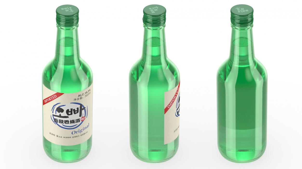 Soju Original Alcoholic Beverage 3D