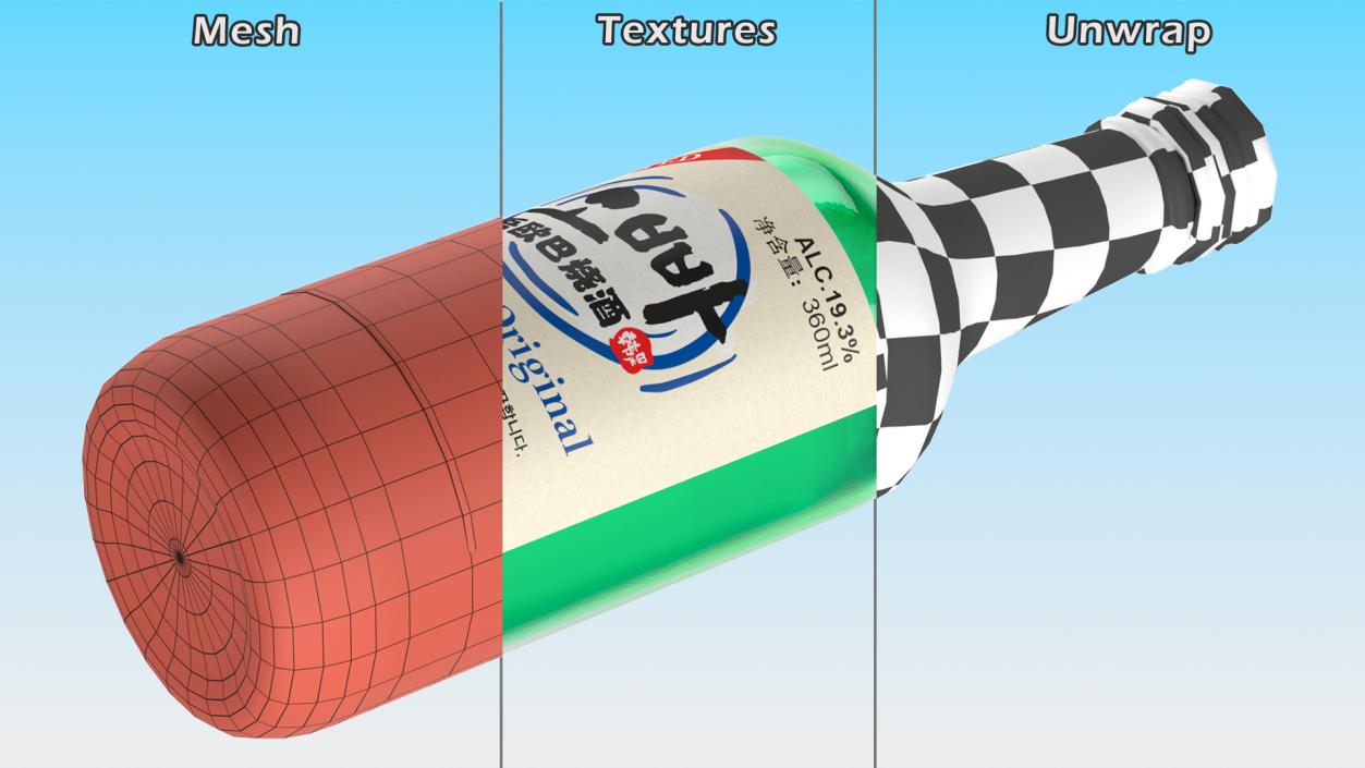 Soju Original Alcoholic Beverage 3D