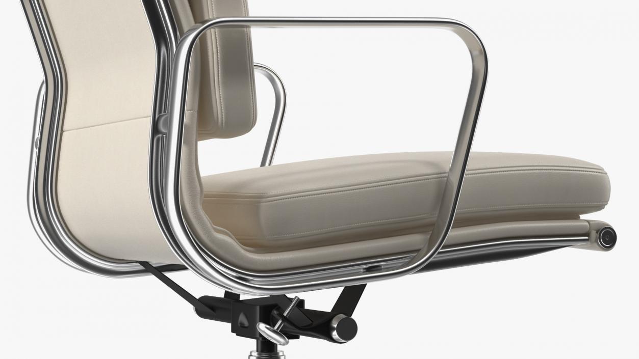 Executive Chair White Leather 3D model