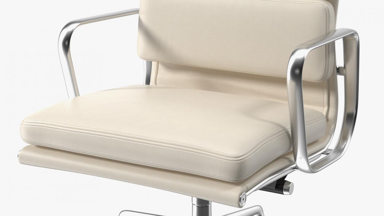 Executive Chair White Leather 3D model