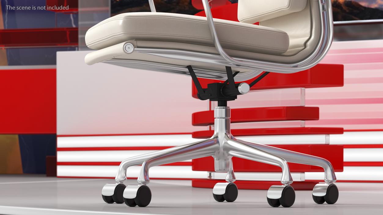 Executive Chair White Leather 3D model