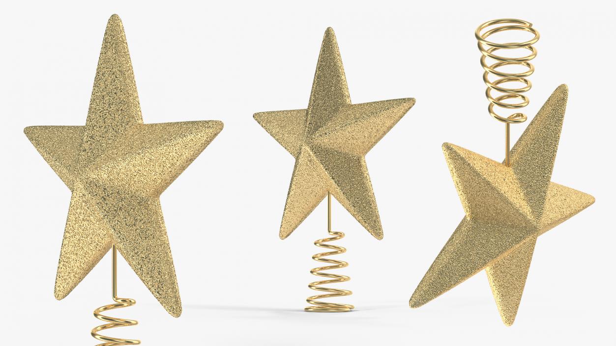 3D Gold Star Tree Topper