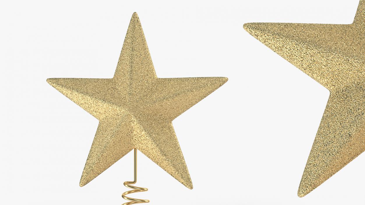 3D Gold Star Tree Topper