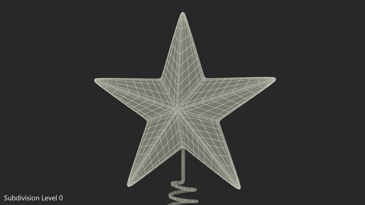 3D Gold Star Tree Topper