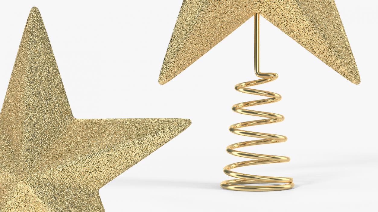 3D Gold Star Tree Topper