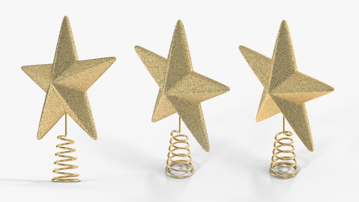 3D Gold Star Tree Topper