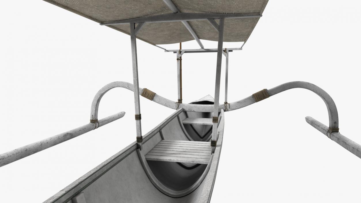 Bali Traditional Boat Jukung White 3D model