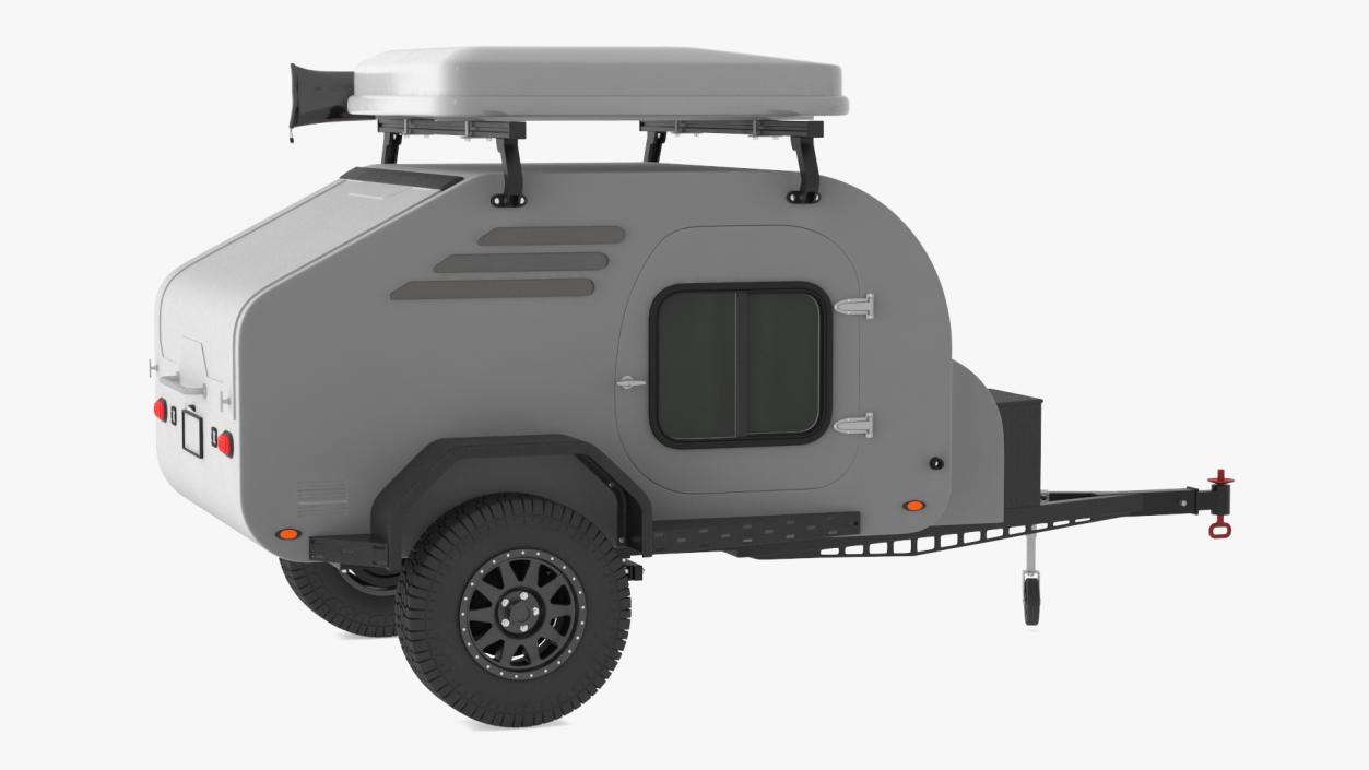 3D Camping White Trailer Lights On