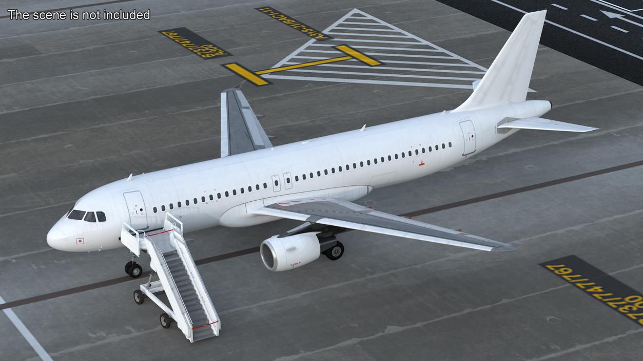 3D Airbus Plane with Passenger Steps model