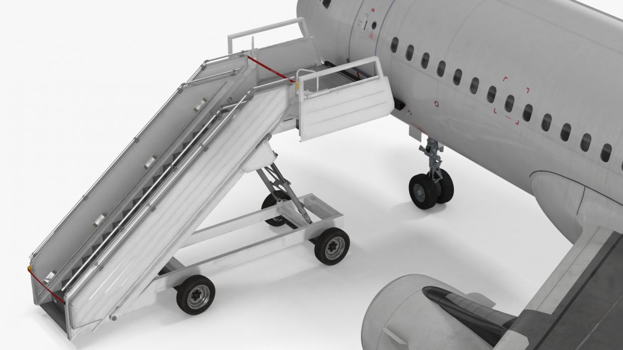 3D Airbus Plane with Passenger Steps model