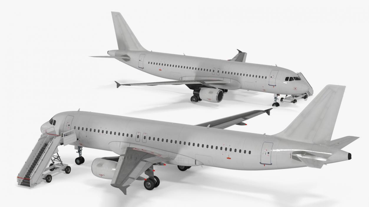 3D Airbus Plane with Passenger Steps model