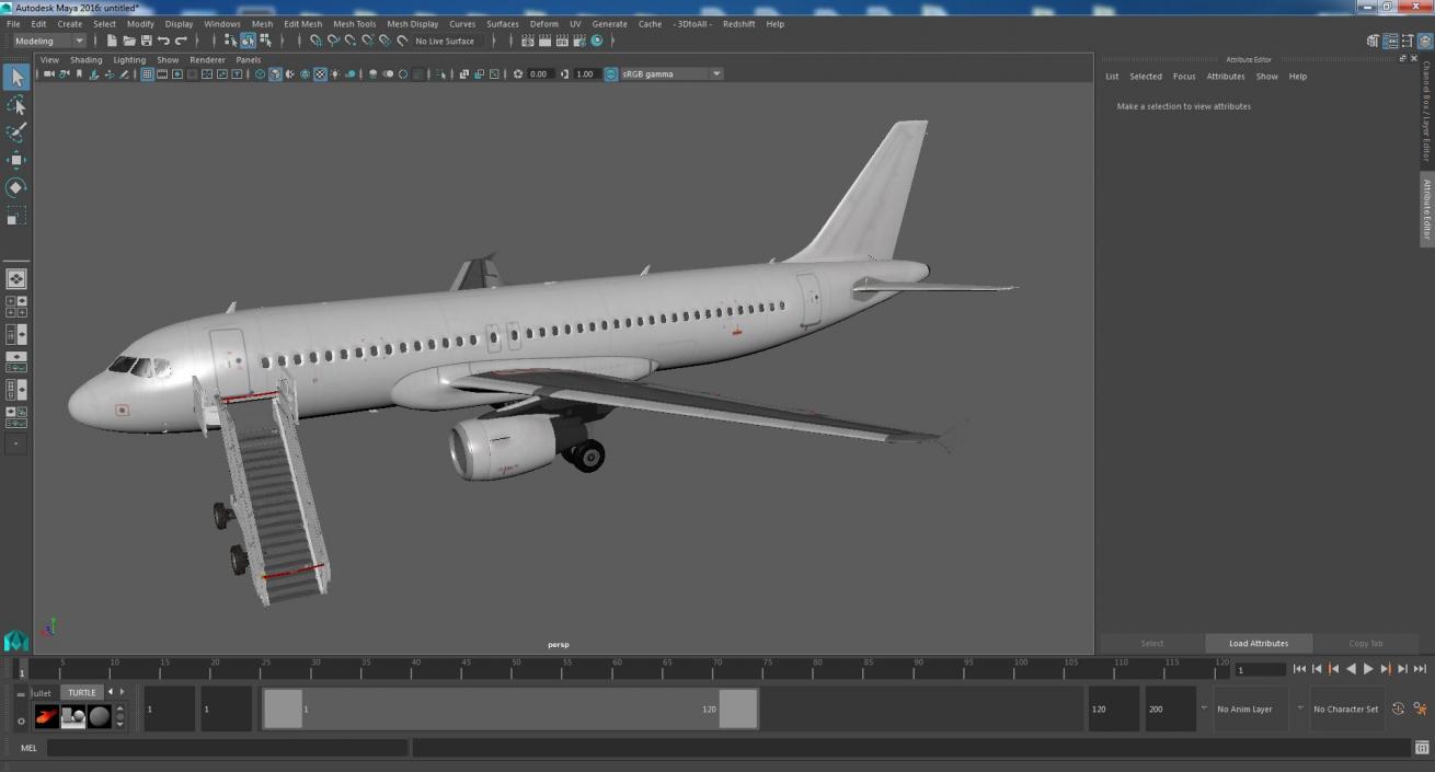 3D Airbus Plane with Passenger Steps model