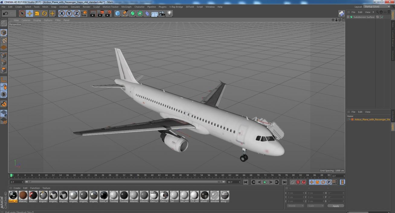 3D Airbus Plane with Passenger Steps model