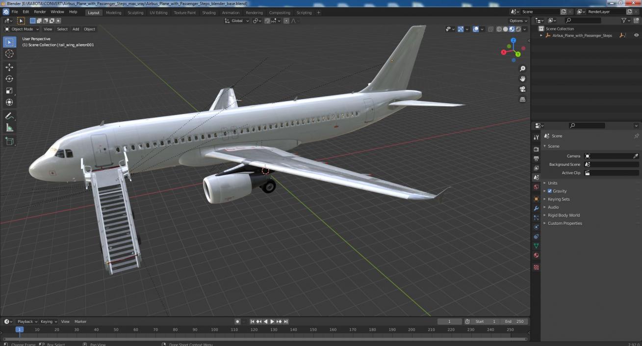 3D Airbus Plane with Passenger Steps model