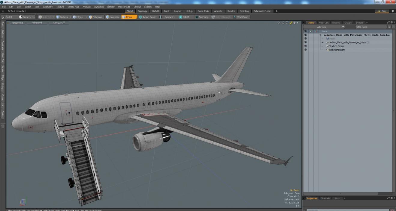 3D Airbus Plane with Passenger Steps model